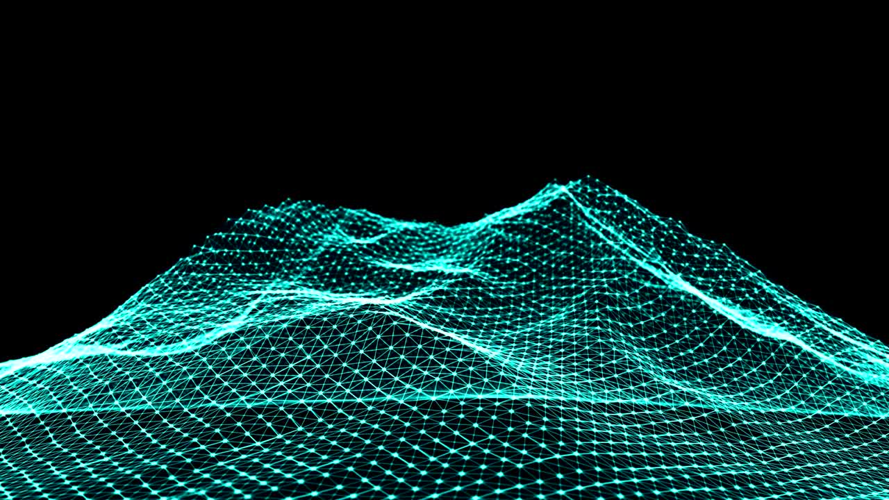 Wireframe mountain. Digital landscape