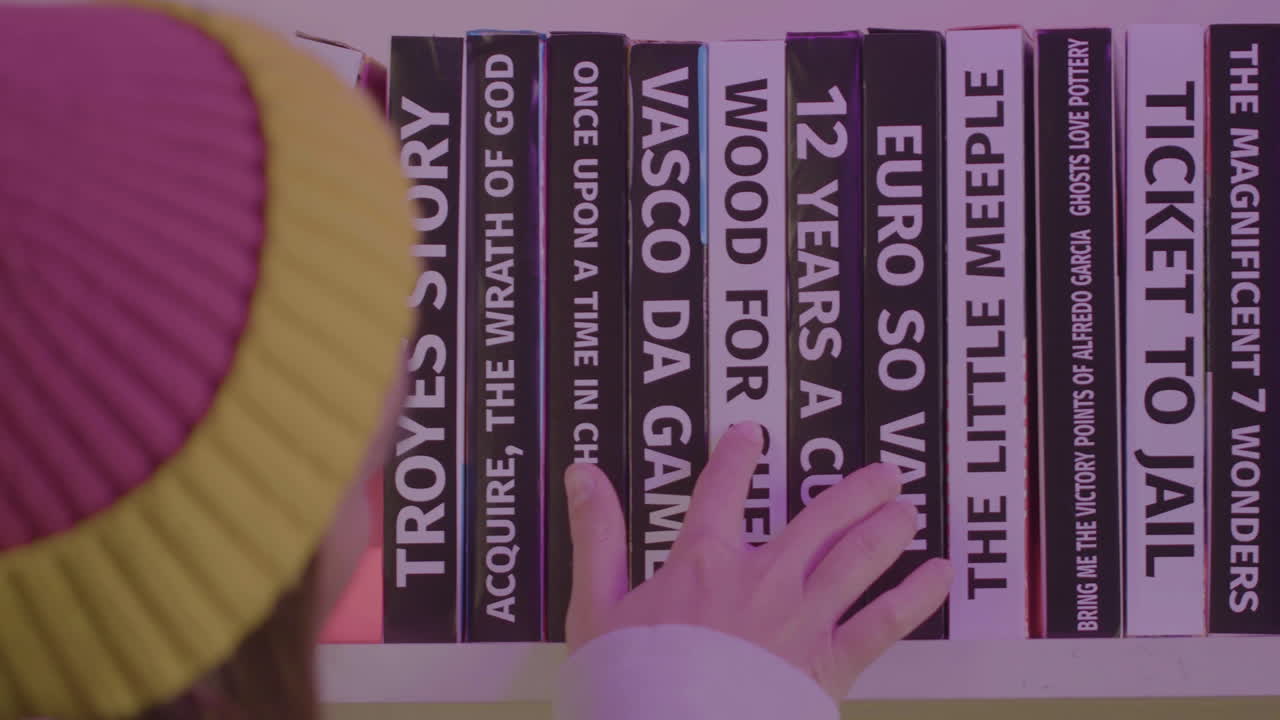 Shelf with VHS cassettes