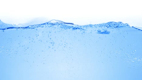 Many-bubbles-in-water-close-up,-abstract-water-wave-with-bubbles-in-slow-motion