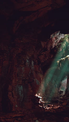 light shining through cave entrance