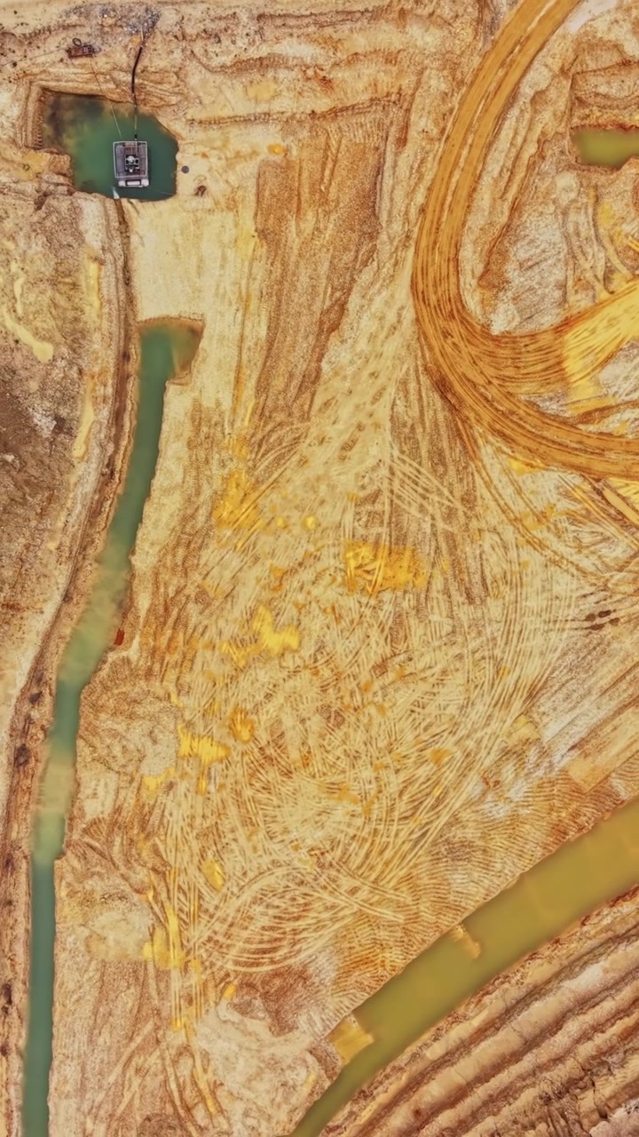 Aerial View of an Active Open Pit Mine