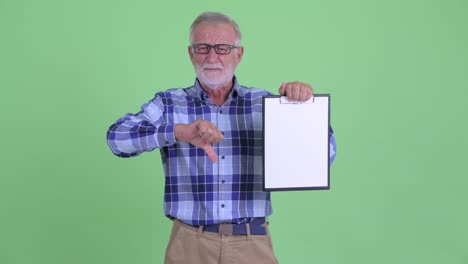 handsome senior bearded hipster man