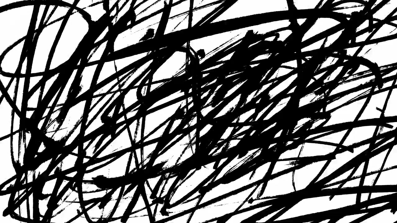 Animated Black Scribble and Brush Stroke Pattern