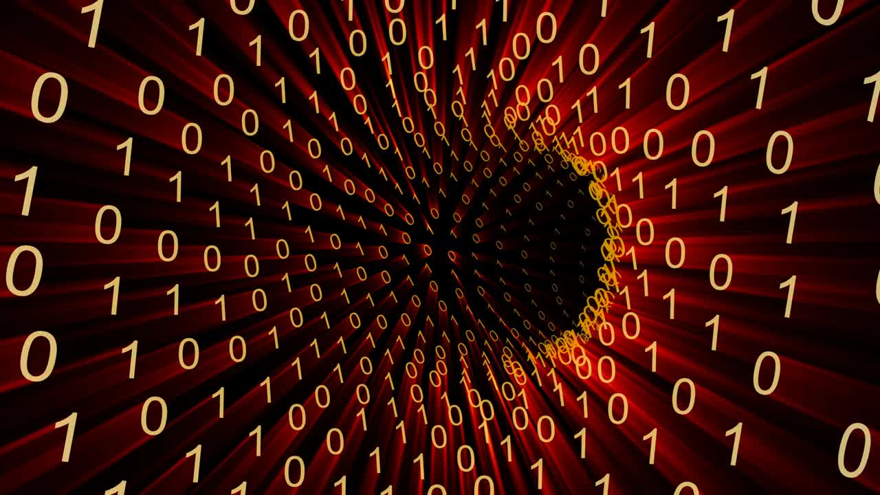 Binary data wormhole loop.