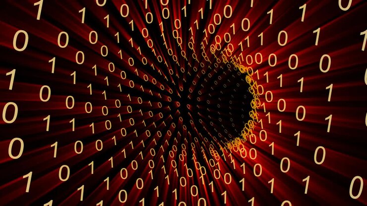 Binary data wormhole loop.