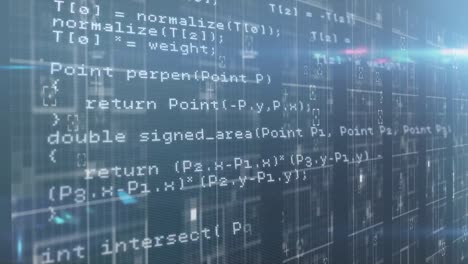 animazione dell'elaborazione dei dati sulla sala server