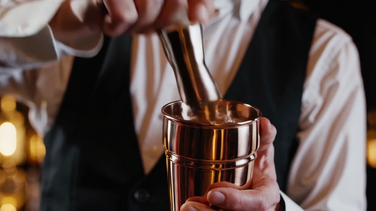 Bartender Making a Cocktail