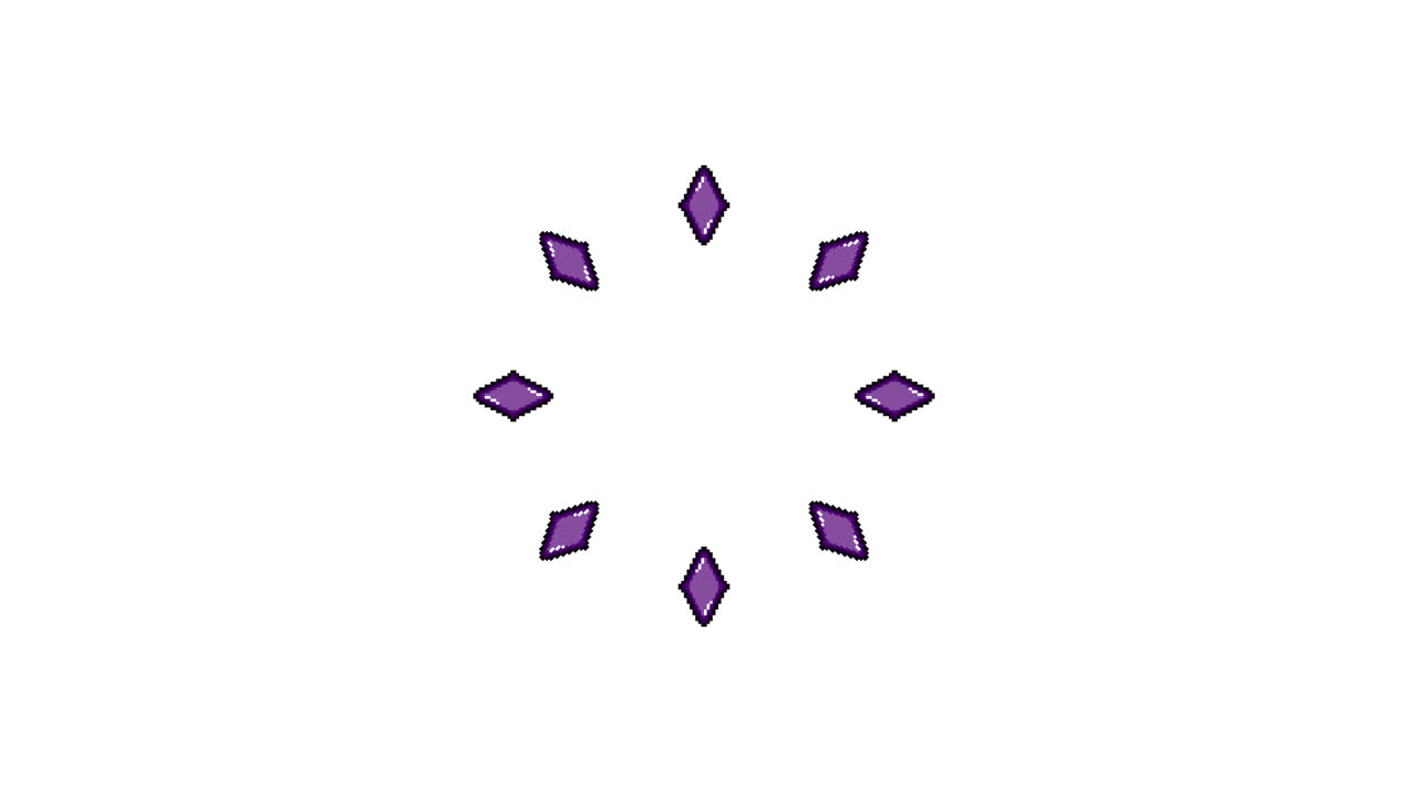 Pixel Art Diamond Spinning Circle Animated Overlay Transparent 30fps (7)