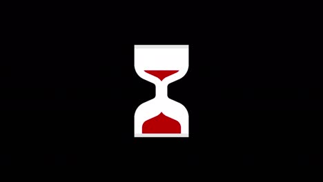 hourglass loading cursor animation loop animation. hourglass loader. 4k resolution animation on black background.