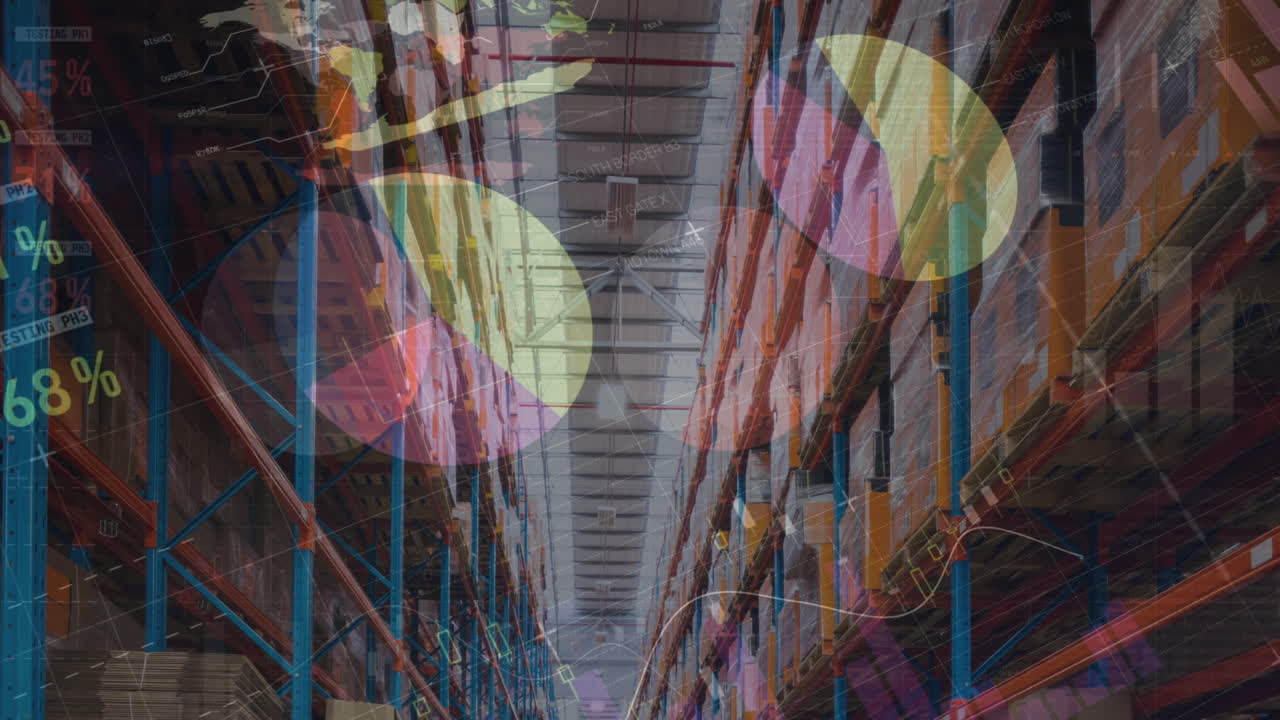 창고를 통해 재무 데이터 처리의 애니메이션