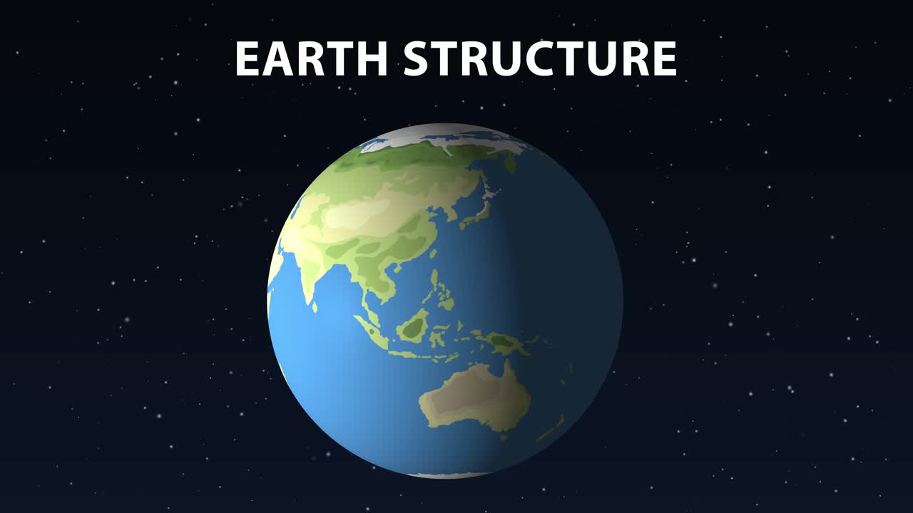 지구의 지질학적 성분을 묘사하는 애니메이션.