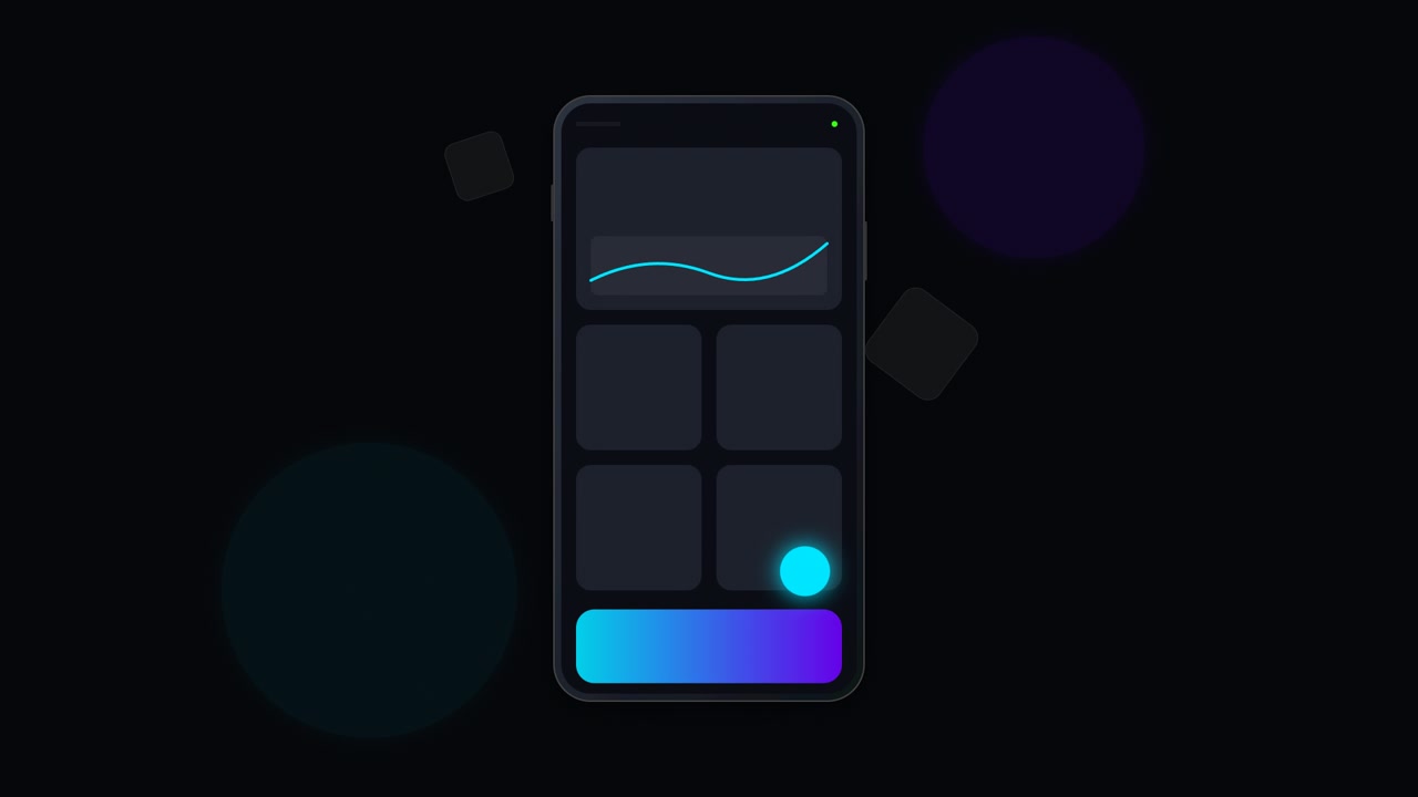 Sequenza di caricamento animata dell'interfaccia di un'app mobile