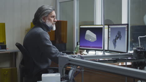 engineer working on 3d design and 3d printing