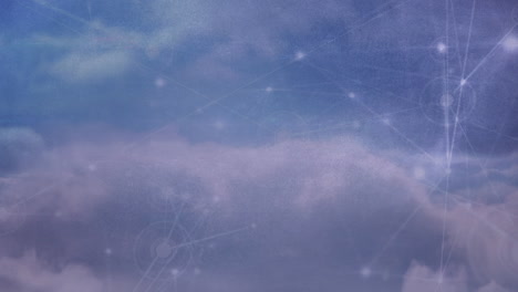 animation of networks of connections over sky