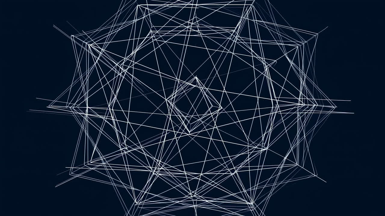 Dynamic Abstract Geometric Pattern Expanding on Dark Background