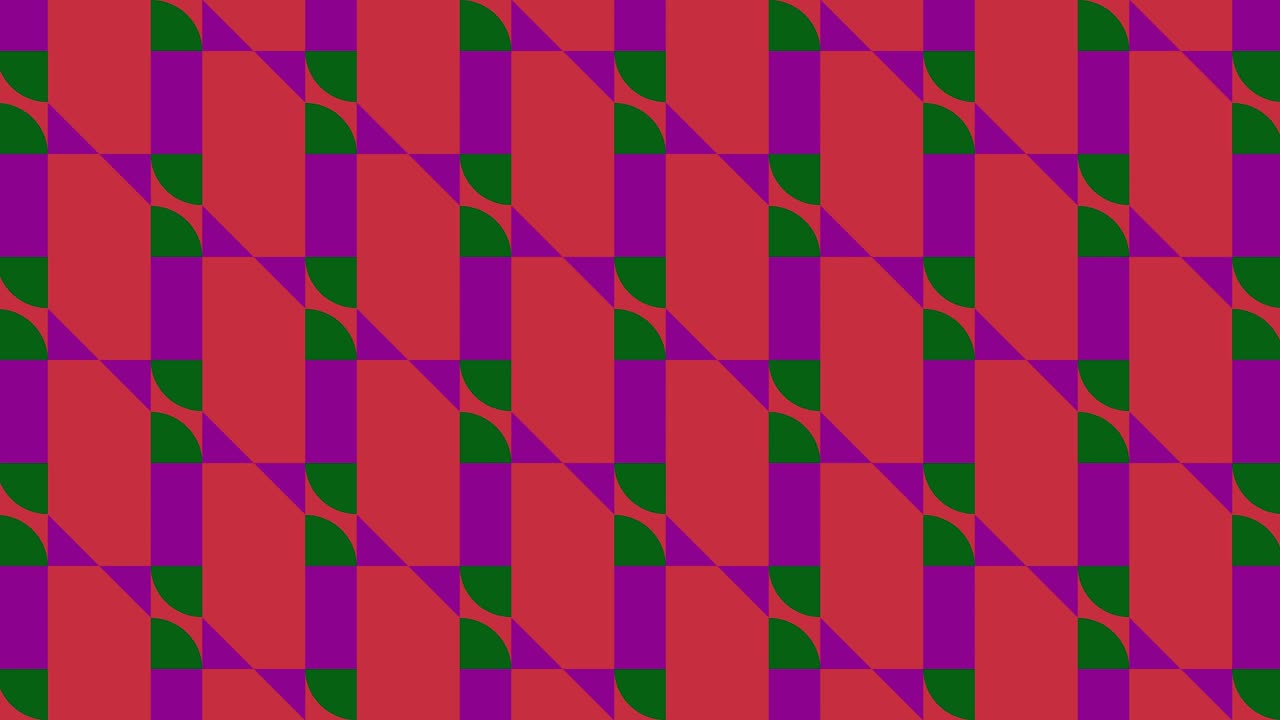 2D tile colourful animation geometric pattern visual effect motion graphics retro illusion shapes symmetry graphics background pink green brown