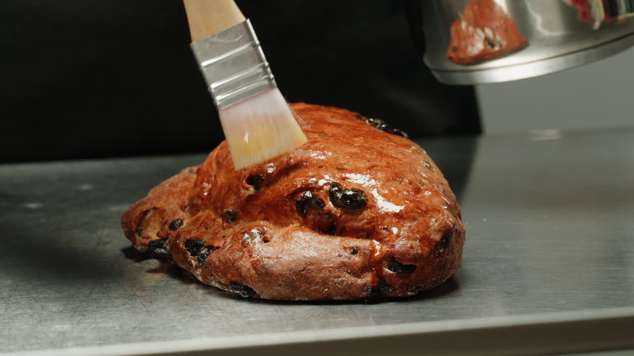 Glazing a Christmas Stollen