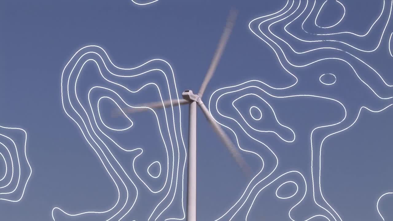 풍력 터빈 위의  ⁇  선의 애니메이션