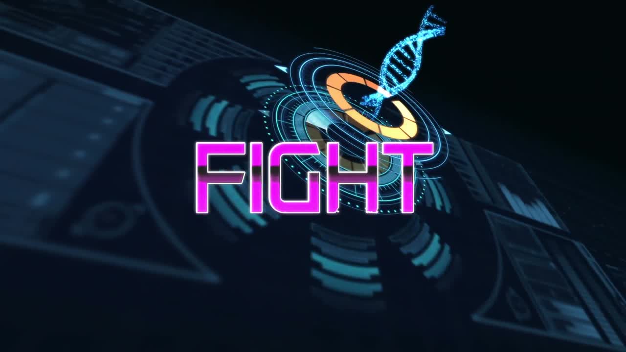 디지털 인터페이스를 통해 싸움 텍스트의 애니메이션