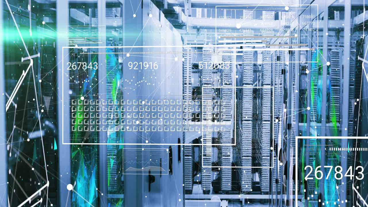 Data processing animation over servers in modern data center environment