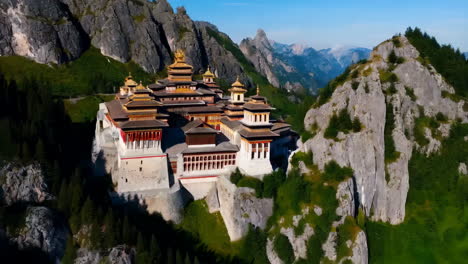 majestic temple complex nestled in mountains