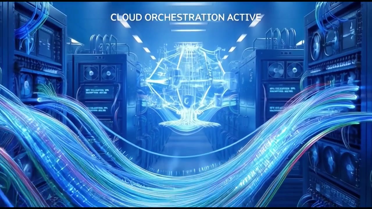 Digital Data Flow and Cloud Orchestration in a Modern Server Room
