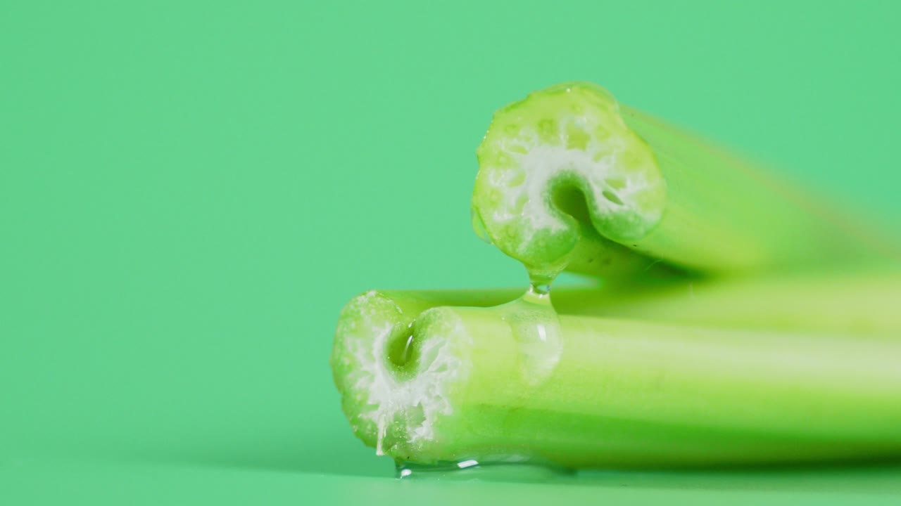 Juicy stalks of fresh celery.