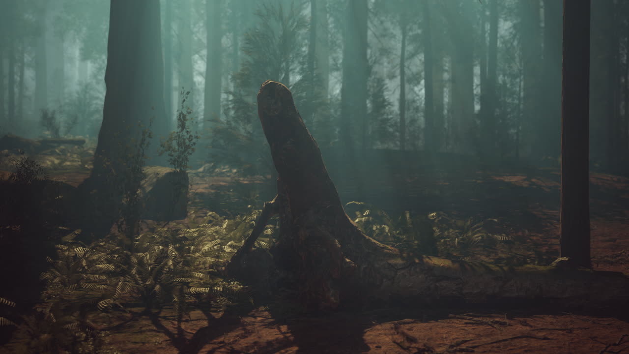 Majestic sequoia tree stands tall amidst dense forest