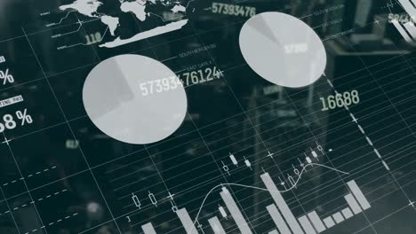 animation of data processing over cityscape