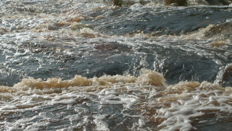 Close-up of powerfull river stream waterfall