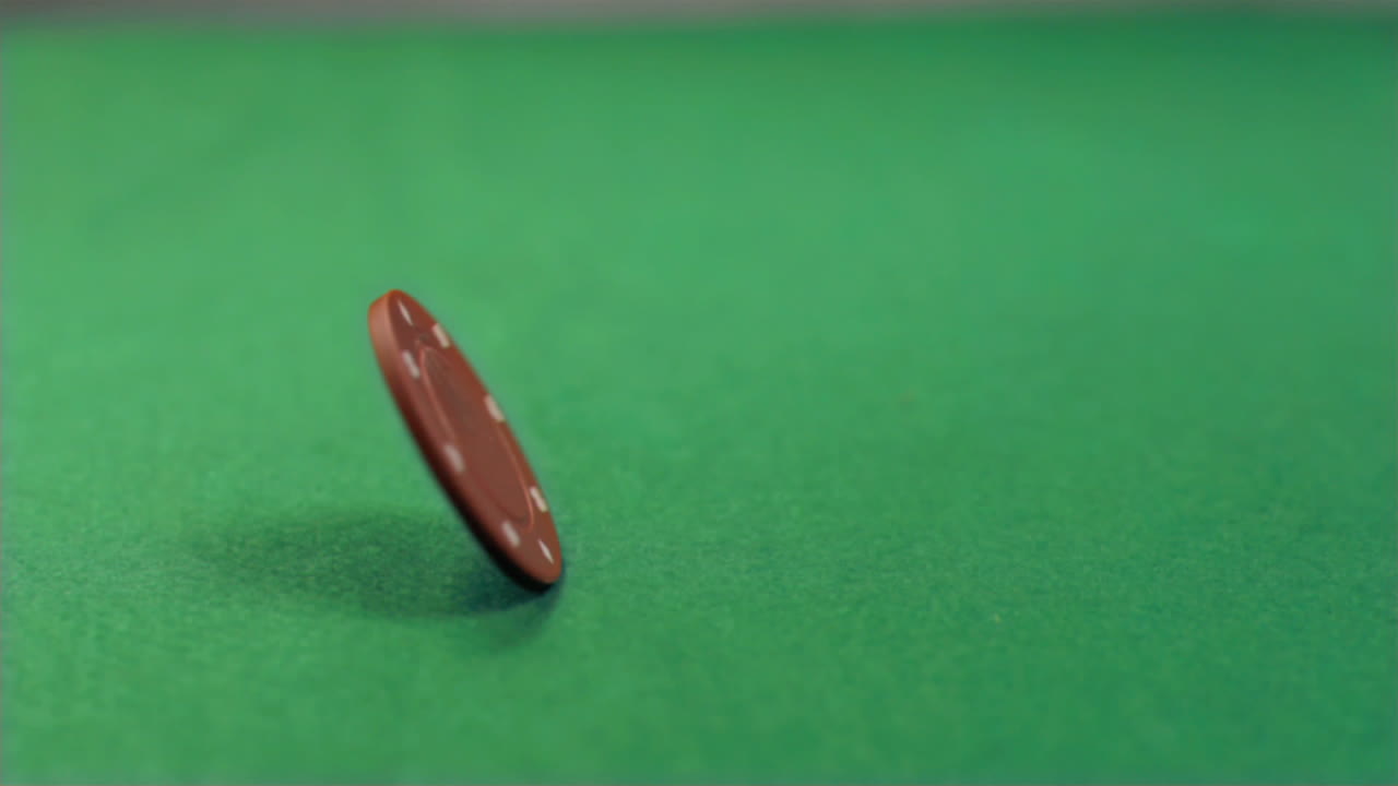 Red chip turning in super slow motion 