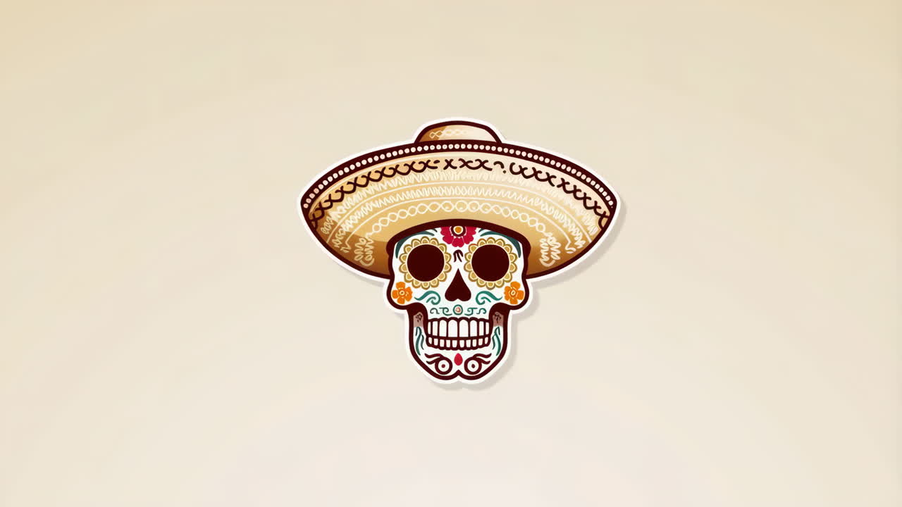 Sugar Skull with Sombrero