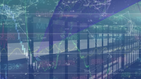 animación de diversos datos financieros y gráficos a través de servidores