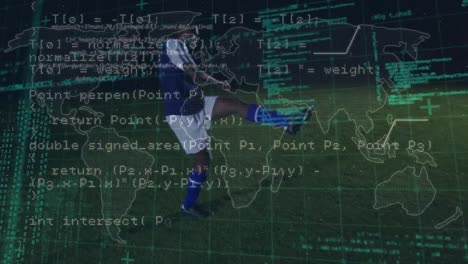 Animation-of-data-processing-over-african-american-male-soccer-player