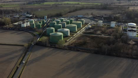 aerial view of oil storage with a storage capacity of approximately 220,000 cubic meters, storage and handling services for petroleum products