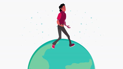 joven caminando animación de personajes