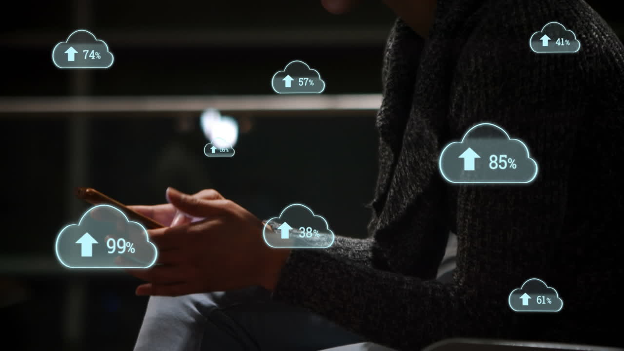 Uploading in the digital cloud using a mobile phone