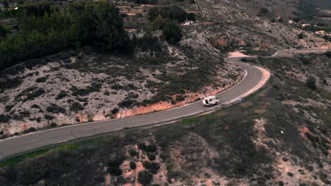 Camper-van-touring-green-mountains-of-the-Mediterranean