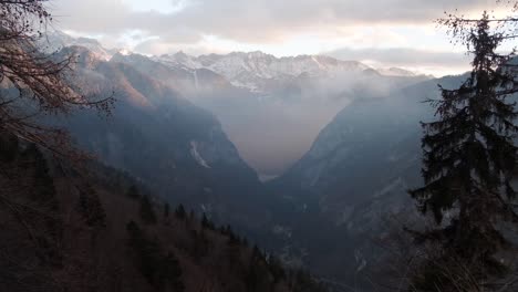 Driving-and-looking-over-the-highest-mountain-pass-in-Slovenia-of-Vrsic