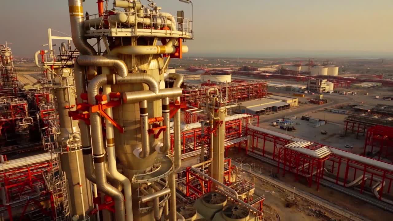 ws vista aérea de la refinería de gas