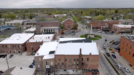 angola, indiana downtown with drone video moving left to right