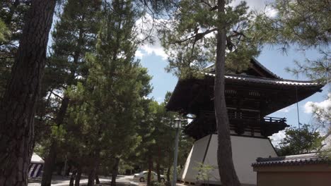 panoramic view of the of the daitoku-ji buddhist temple in kyoto, japan, looking from the ground up at this spectacular architecture