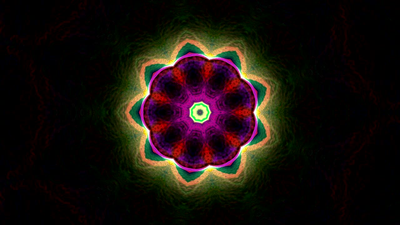 patrones de secuencia de caleidoscopio virtual, ciclo infinito o sin costuras.