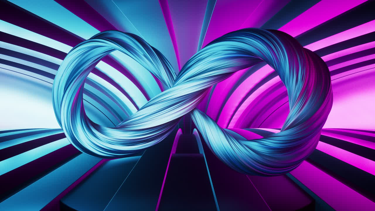 tela abstracta, cinturón de mobius, renderización en 3d.