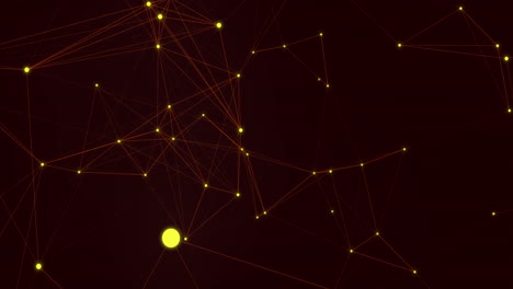 red brillante de conexiones que se mueven contra un fondo negro