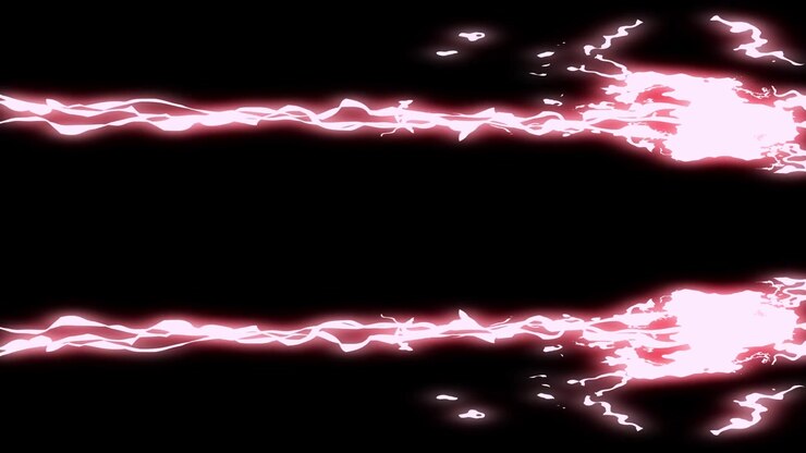 Animazione grafica in movimento di un raggio di scarica elettrica