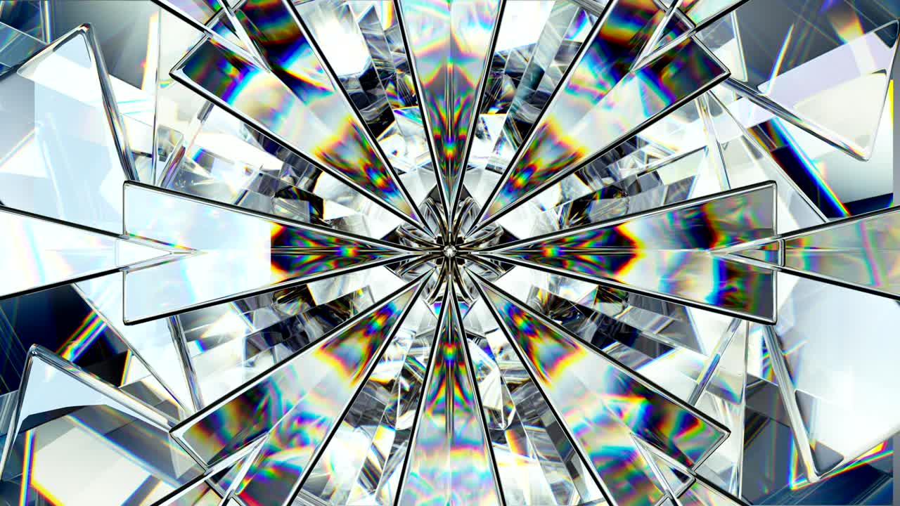 piedra preciosa brillante macro ciclo giratorio sin costuras caleidoscopio