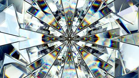 sparkling gemstone macro rotating seamless loop. kaleidoscope