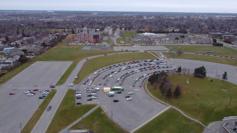 Aerial-View-Covid-19-third-dose-drive-though-December-18th-2021-Kingston-Ontario-Canada