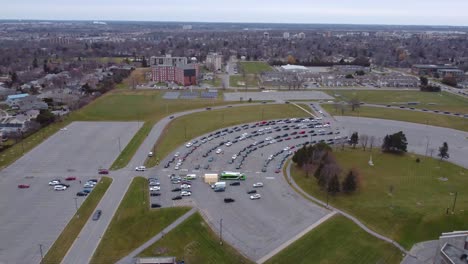 vista aérea covid-19 unidad de tercera dosis hasta el 18 de diciembre de 2021 kingston ontario canadá